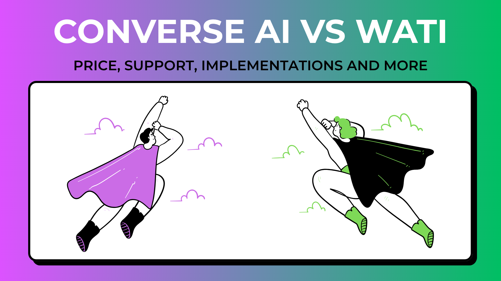 Converse AI VS Wati comparsion. Showing Converse AI as an alternative to Wati